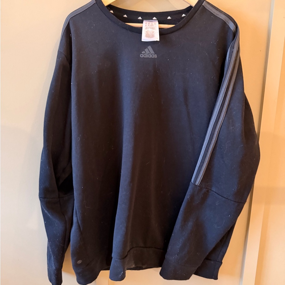 Adidas Black Crewneck Sweatshirt Size XL Athletic Pullover